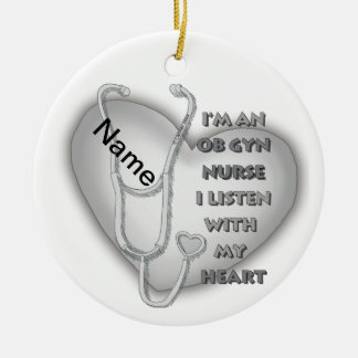Grijs Hart van Gyn Nurse Keramisch Ornament