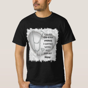 Grijs Hart van Gyn Nurse T-shirt