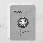 Grijs Hawaii paspoort Bewaar de datum Save The Date (Voorkant)