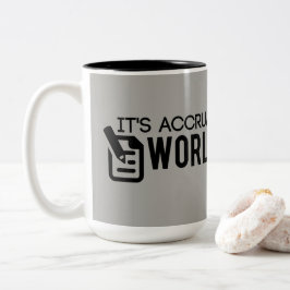 Grijs Het is Accrual World Accountant Tweekleurige Koffiemok