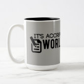 Grijs Het is Accrual World Accountant Tweekleurige Koffiemok (Links)