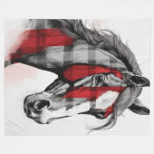Grijs het Plaid paard Fleece Deken (Voorkant (Horizontaal))