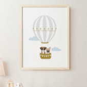 Grijs Hete Luchtballon Puppies Kwekerij Decor Post Poster