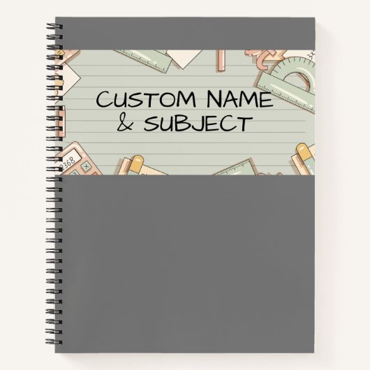 Grijs Hoesje met Cute Wiskunde Graphics Spiral Not Notitieboek (Voorkant)