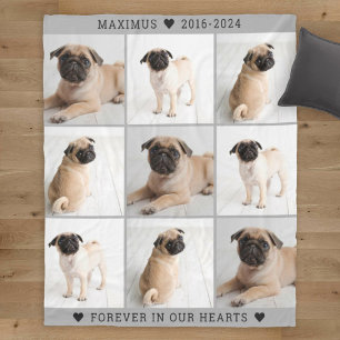 Grijs Hond Gedenk Foto Collage Aandenken Fleece Deken