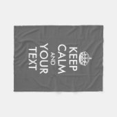 Grijs hou kalm en jouw tekst kleine vloochendeken fleece deken (Voorkant (Horizontaal))