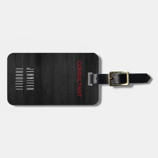 Grijs Hout Achtergrond Bagagelabel (Voorkant horizontaal)