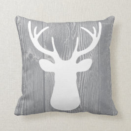 Grijs hout Deer Pillow Kussen