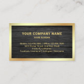 Grijs Hout Gouden Folie Vastgoed Foto Realtor Visitekaartje (Achterkant)