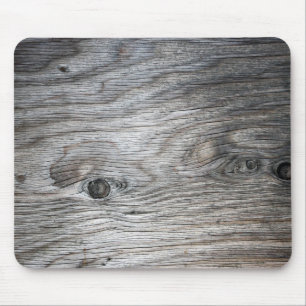 Grijs Hout Grain Kijk met knoppen Muismat