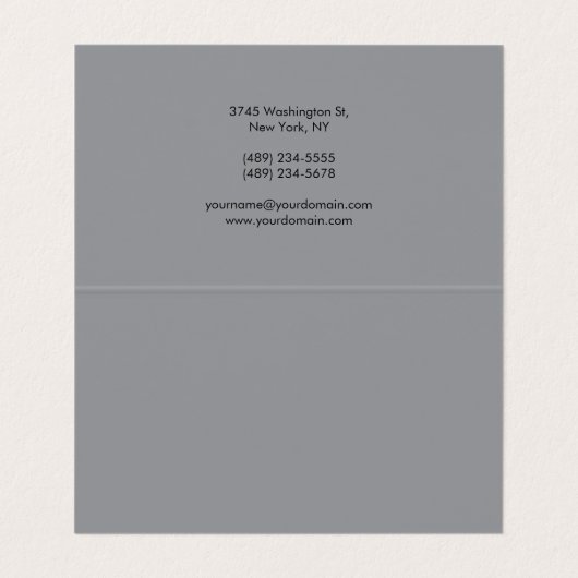 Grijs Hout Hedendaags Minimalistisch Modern Visitekaartje (Binnenkant ongevouwen)