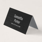 Grijs Hout Hedendaags Minimalistisch Modern Visitekaartje (Voorkant)