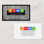 Grijs Hout Laag Handyman Gereedschap Visitekaartje (Voorkant / Achterkant)