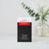 Grijs Hout Pattern White Red Visitekaartje (Staand voorkant)