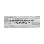 Grijs Hout Plain Elegant Modern Trendy Etiket (Voorkant)