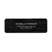 Grijs Hout Plain Elegant Professioneel Uniek Etiket (Voorkant)