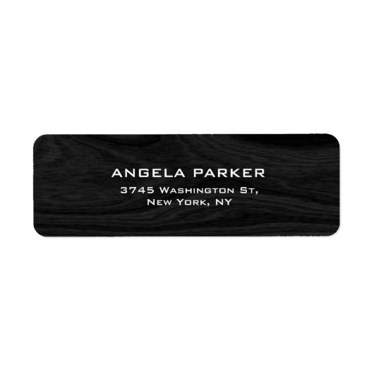 Grijs Hout Plain Elegant Professioneel Uniek Etiket (Voorkant)