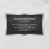 Grijs Hout Staal Cirkelzaag Handyman Carpenter Visitekaartje (Achterkant)