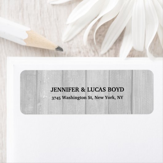 Grijs Hout Unieke Retro Stijl Klassiek Blad Etiket (Insitu)