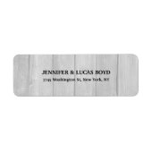 Grijs Hout Unieke Retro Stijl Klassiek Blad Etiket (Voorkant)