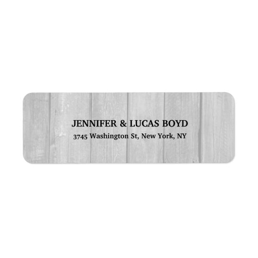 Grijs Hout Unieke Retro Stijl Klassiek Blad Etiket (Voorkant)