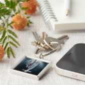 GRIJS HOUT WOLF Bagage Trek \ Sleutelhanger (Zijkant)