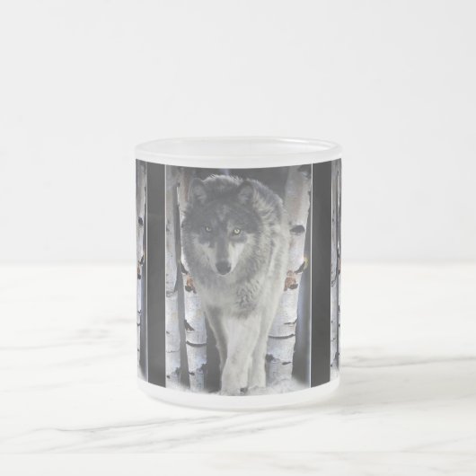 GRIJS HOUT WOLF Wildlife Supporter Gift Mokken (Center)