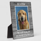 Grijs Houten Hond Dier Herinnering Foto Aandenken Fotoplaat (Zijkant)