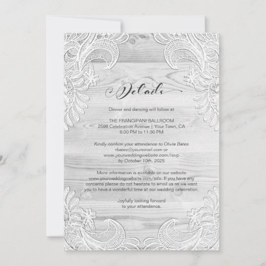 Grijs Houten Kant allen in Één Huwelijk Kaart (Achterkant)