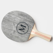 Grijs houten monogram tafeltennisbatje (Zijkant)