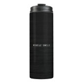 Grijs Houten Ontwerp Achtergrond Duidelijke Leesba Thermosbeker (Voorkant)