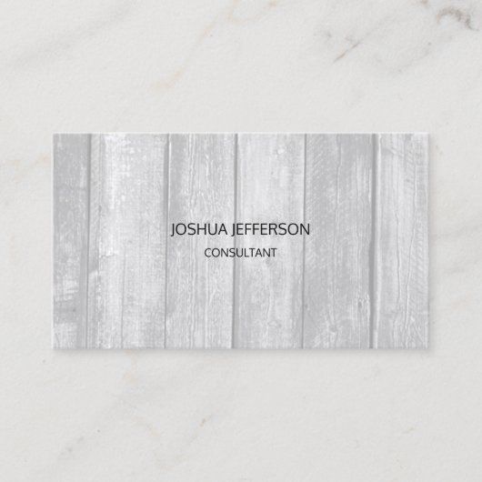 Grijs houten ontwerp Modern Plain minimalistische Visitekaartje (Voorkant)