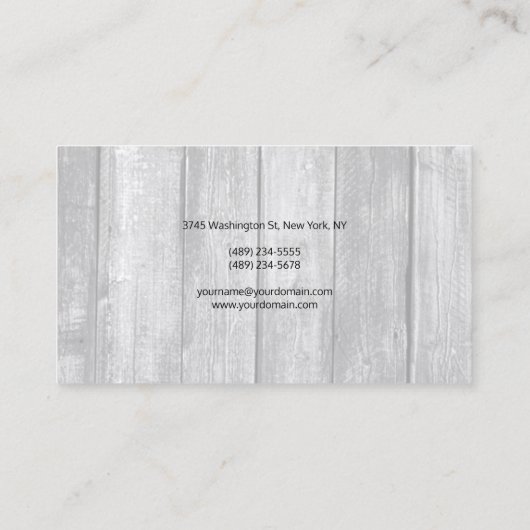 Grijs houten ontwerp Modern Plain minimalistische Visitekaartje (Achterkant)
