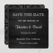 Grijs Houten Ontwerp sparen de Datum Bruiloft Save The Date (Voorkant / Achterkant)