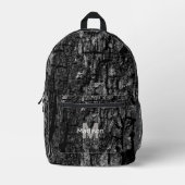 Grijs houten schors aangepaste Monogram naam initi Bedrukte Rugzak (Voorkant)