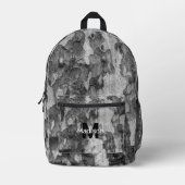 Grijs houten schors aangepaste Monogram naam initi Bedrukte Rugzak (Voorkant)