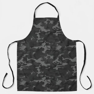 Grijs houtskool camouflage schort
