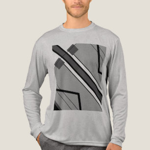 Grijs Houtskool Zwart Bold Stripe MCM Look Abstrac Tri-Blend Shirt