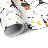 Grijs Huis Halloween Cadeaupapier (Rol Hoek)