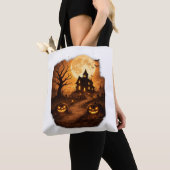 Grijs Huis Halloween  Tote Bag (Dichtbij)