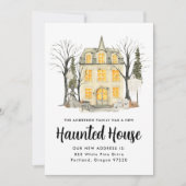 Grijs Huis Halloween Verhuizen Aankondiging (Voorkant)