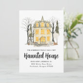 Grijs Huis Halloween Verhuizen Aankondiging (Staand voorkant)
