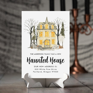 Grijs Huis Halloween Verhuizen Aankondiging