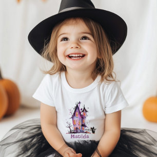 Grijs huis Halloween verjaardagsfeestje Kinder Shirts