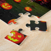Grijs huis op Halloweenavond Legpuzzel (Zijkant)