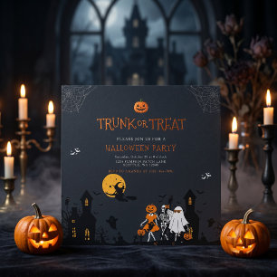 Grijs Huis Trunk or Treat Halloween Kaart