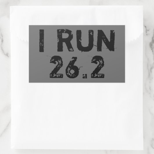 Grijs Ik Ren 26.2 Sticker (Tas)