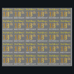 Grijs, Imitatie Goud look "18th BIRTHDAY" Cadeaupapier<br><div class="desc">Dit wikkelpapierontwerp heeft een boodschap als "First-Name’s 18th BIRTHDAY!",  met de "18th" met een faux/imitatie goud-achtige kleurverschijning. De naam kan worden aangepast en de achtergrond is grijs (grijs). Het kan misschien worden gebruikt bij het inpakken van geschenken die worden gegeven voor iemands achttiende verjaardag. [~Z0000185]</div>