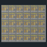 Grijs, Imitatie Goud look "18th BIRTHDAY" Cadeaupapier<br><div class="desc">Dit wikkelpapierontwerp heeft een boodschap als "First-Name’s 18th BIRTHDAY!",  met de "18th" met een faux/imitatie goud-achtige kleurverschijning. De naam kan worden aangepast en de achtergrond is grijs (grijs). Het kan misschien worden gebruikt bij het inpakken van geschenken die worden gegeven voor iemands achttiende verjaardag. [~Z0000185]</div>
