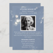 Grijs in liefdevolle herinnering Uitnodiging begra (Voorkant / Achterkant)